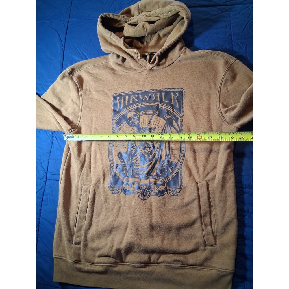 Airwalk Hoodie Mens Medium Graphic Pullover Skeleton Skull Sweatshirt Skater Y2K - Picture 2 of 6